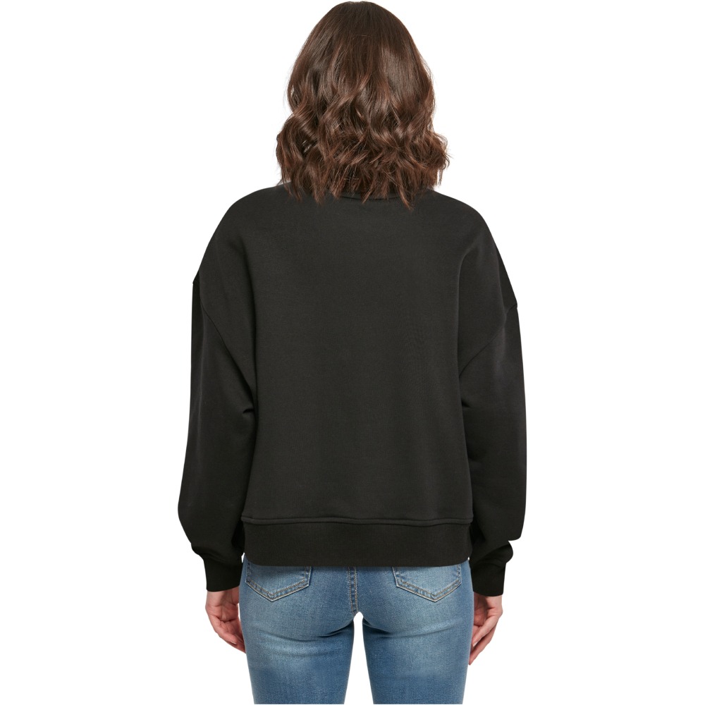 Merchcode - Hugs & Love Queen of Hearts Oversized Rundhalspullover - Schwarz